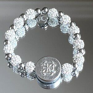 Rustic Cuff Shambala Pave Rhinestone  Stretch Bracelet Logo